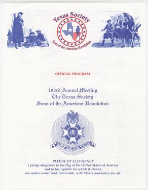 Annual Meeting of the Texas Society, Sons of the American Revolution, 1998