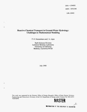 Reactive Chemical Transport in Ground-Water Hydrology: Challenges to Mathematical Modeling