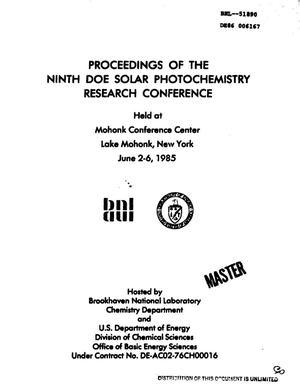 Proceedings of the ninth DOE solar photochemistry research conference