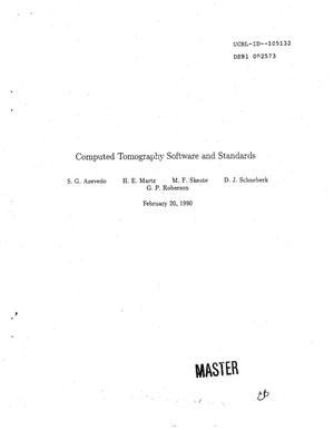 Computed Tomography software and standards