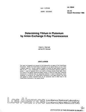 Determining yttrium in plutonium by anion-exchange x-ray fluorescence