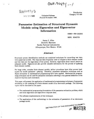 Parameter estimation of structural dynamic models using eigenvalue and eigenvector information