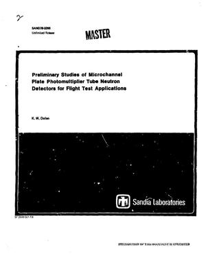 Preliminary studies of microchannel plate photomultiplier tube neutron detectors for flight test applications