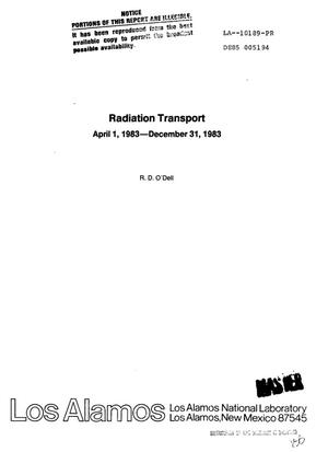 Radiation transport. Progress report, April 1-December 31, 1983