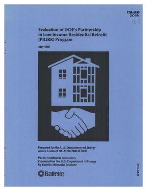 Evaluation of DOE&#x27;s Partnership in Low-Income Residential Retrofit (PILIRR) Program