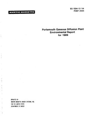 Portsmouth Gaseous Diffusion Plant environmental report for 1989