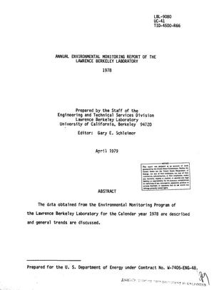 Annual environmental monitoring report of the Lawrence Berkeley Laboratory, 1978