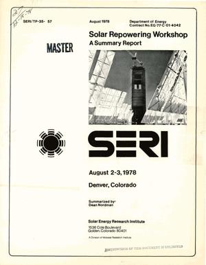 Solar repowering workshop: a summary report