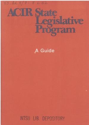 ACIR state legislative program : a guide
