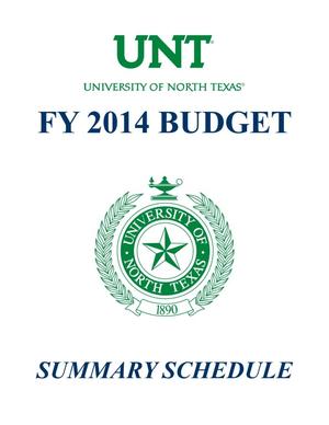 University of North Texas Budget: 2013-2014, Summary Schedules