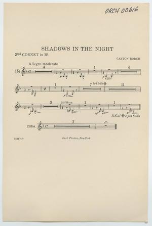 Primary view of object titled 'Shadows in the Night: Cornet 2 in B♭ Part'.