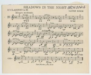 Shadows in the Night: Clarinet 1 in B♭ Part