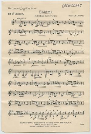 Enigma: Clarinet 1 in B♭ Part