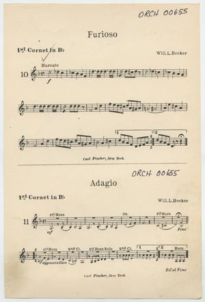 Primary view of object titled 'Furioso and Adagio: Cornet 1 in B♭ Part'.
