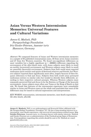 Primary view of object titled 'Asian Versus Western Intermission Memories: Universal Features and Cultural Variations'.