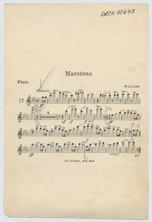 Primary view of object titled 'Maestoso: Flute Part'.