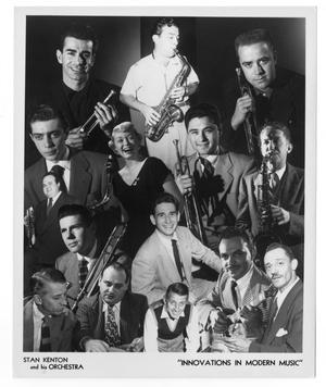 Primary view of object titled '[Collage of Stan Kenton and Orchestra]'.