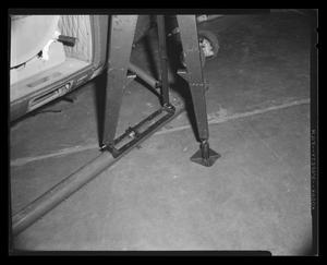 [Photograph of the landing skids of a UH-1A Iroquois helicopter]