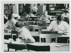 [Students in Sycamore Library reading room]
