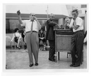 [Photograph of Stan Kenton, Johnny Richards and Lee Gillette]