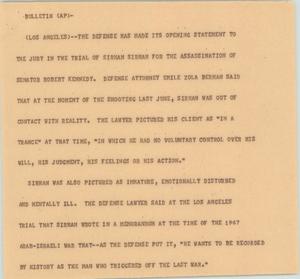[News Script: Senator Kennedy assassination trial update]