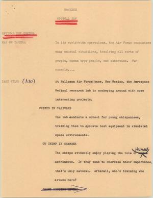 Primary view of object titled '[News Script: New Air Force projects]'.