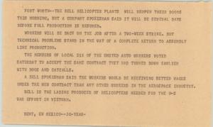 [News Script: News on Bell production]