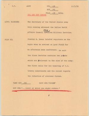 [News Script: Nixon Military Doctrine discussed]