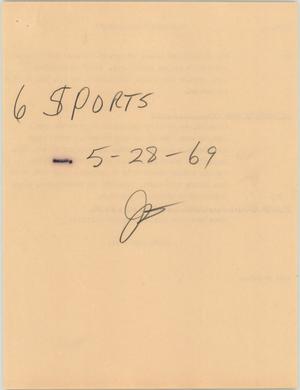[News Script: Sports Segment, May 28, 1969]