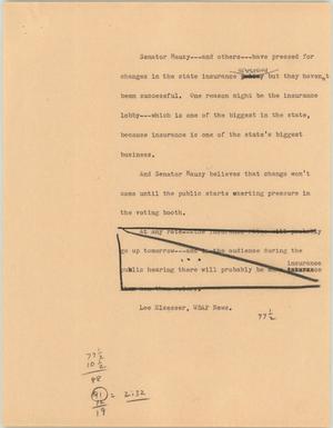 Primary view of object titled '[News Script: Mauzy]'.