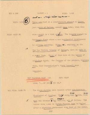 Primary view of object titled '[News Script: Deaths on construction project]'.