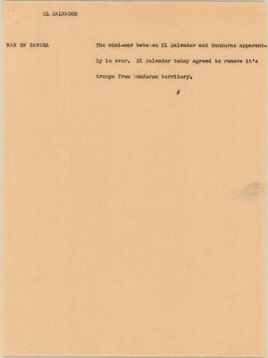 Primary view of object titled '[News Script: El Salvador]'.