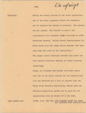 Primary view of object titled '[News Script: TSTA]'.