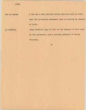 Primary view of object titled '[News Script: Judge]'.
