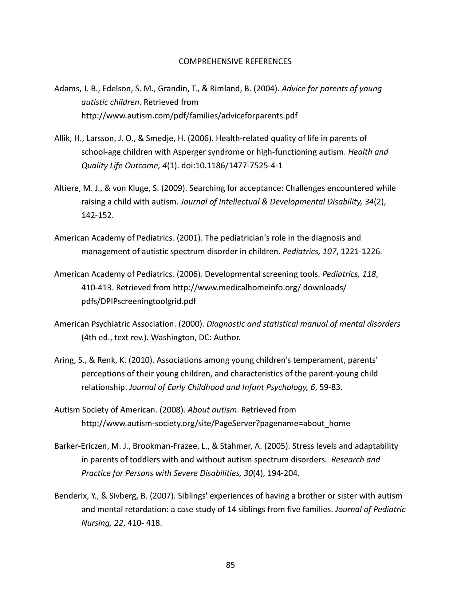 Children With Autism In Taiwan And The United States Parental Stress Parent Child Relationships And The Reliability Of A Child Development Inventory Page 85 Unt Digital Library