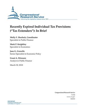 Recently Expired Individual Tax Provisions (Tax Extenders"): In Brief