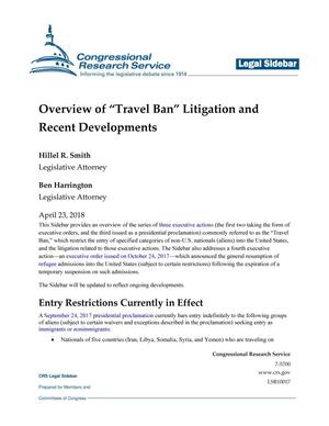 Primary view of object titled 'Overview of "Travel Ban" Litigation and Recent Developments'.