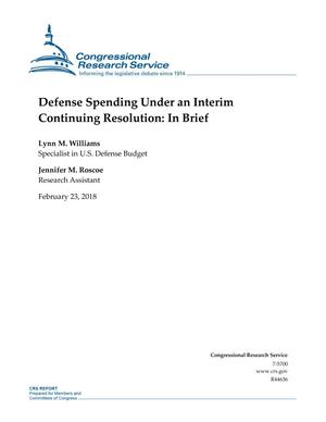Defense Spending Under an Interim Continuing Resolution: In Brief