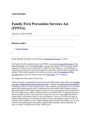Family First Prevention Services Act (FFPSA)