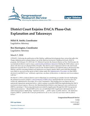 District Court Enjoins DACA Phase-out: Explanation and Takeaways