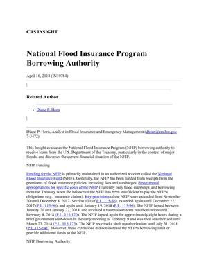 National Flood Insurance Program Borrowing Authority