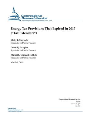 Energy Tax Provisions That Expired in 2017 (Tax Extenders)