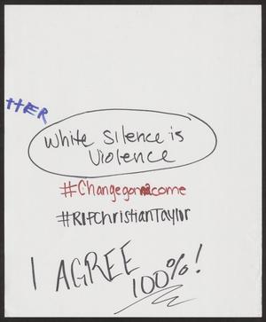 [White "White Silence is Violence" poster]