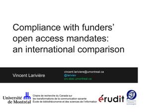 Compliance with funders' open access mandates: an international comparison