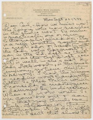 Primary view of [Letter from Caroline Wogan Durieux]
