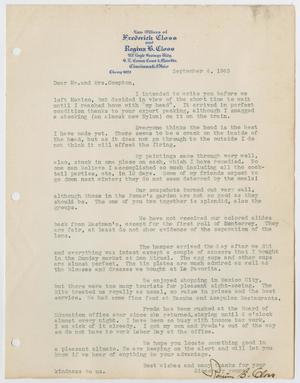 Primary view of object titled '[Letter from Regina B. Closs to the Comptons, September 4, 1943]'.