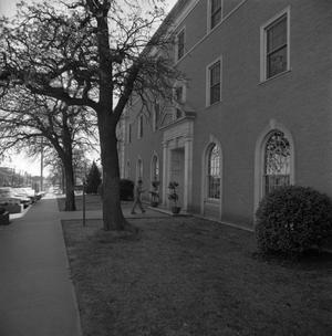 [Finished entrance to Crumley Hall]