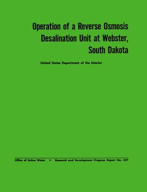 Operation of a Reverse Osmosis Desalination Unit at Webster, South Dakota
