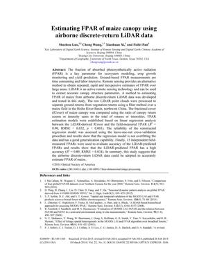 Estimating FPAR of Maize Canopy Using Airborne Discrete-Return LiDAR Data