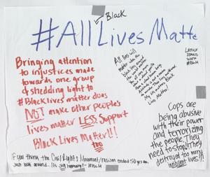 Primary view of object titled '[White "#All(Black)LivesMatter" poster]'.